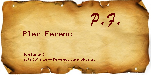 Pler Ferenc névjegykártya